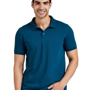 Amazon Brand - Symbol Men's Cotton Rich Solid Polo Tshirt | Collar Tshirts | Half Sleeves | Plain-Regular Fit (Available in Plus Sizes)