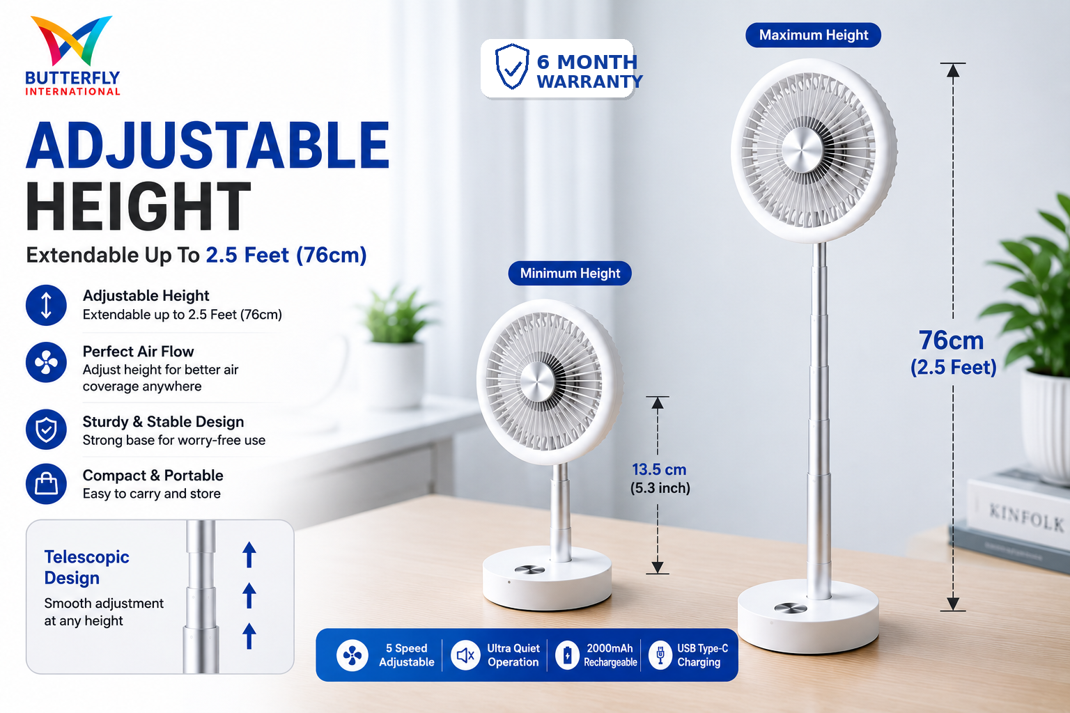 Aesthetic Mini Rechargeable Fan - Image 4