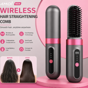 Portable hair straightening comb